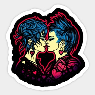 Lesbian love rocks Sticker